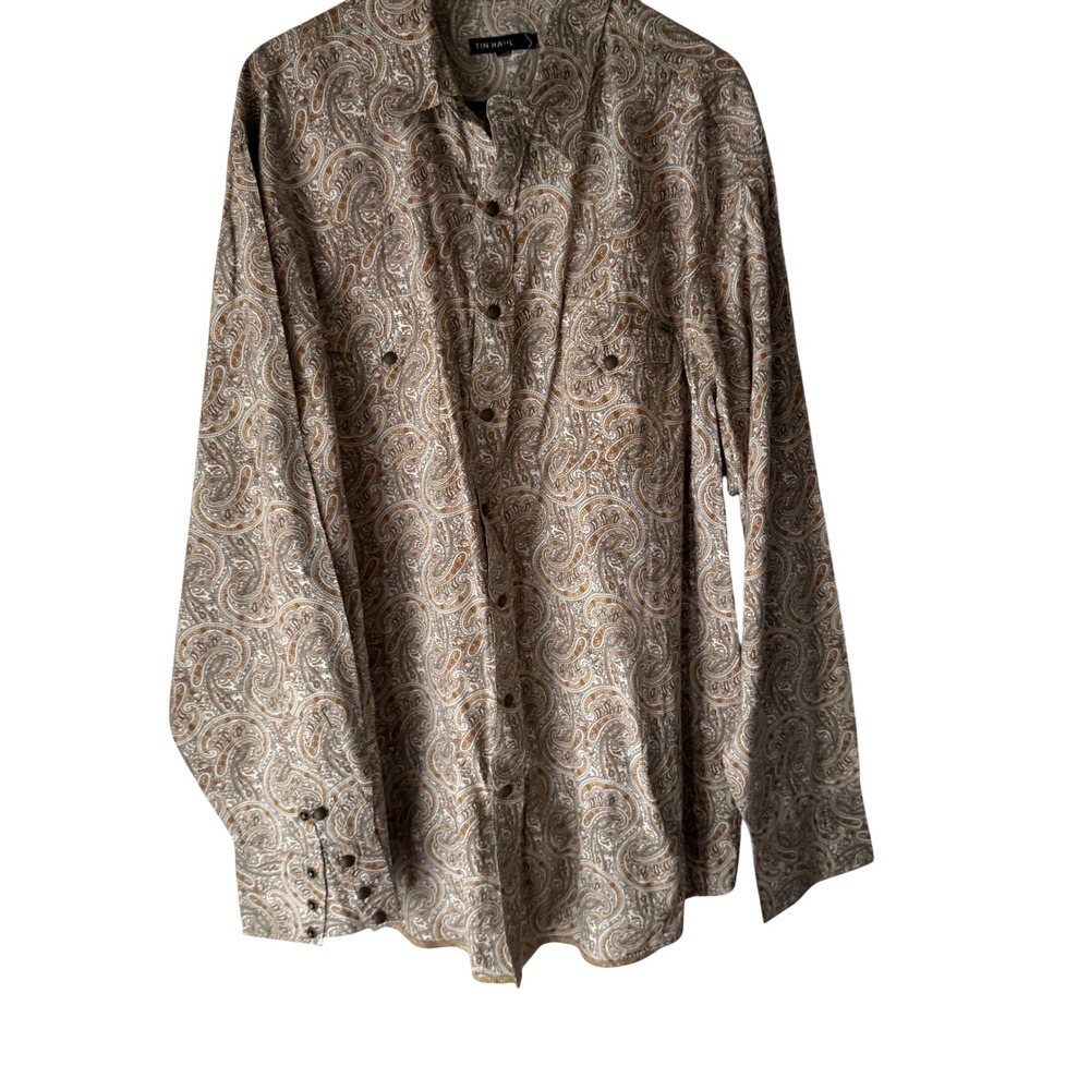 Tin Haul Mens 2XL Paisley Print Button Down Long Sl Shirt‎ Western Rodeo Cowboy